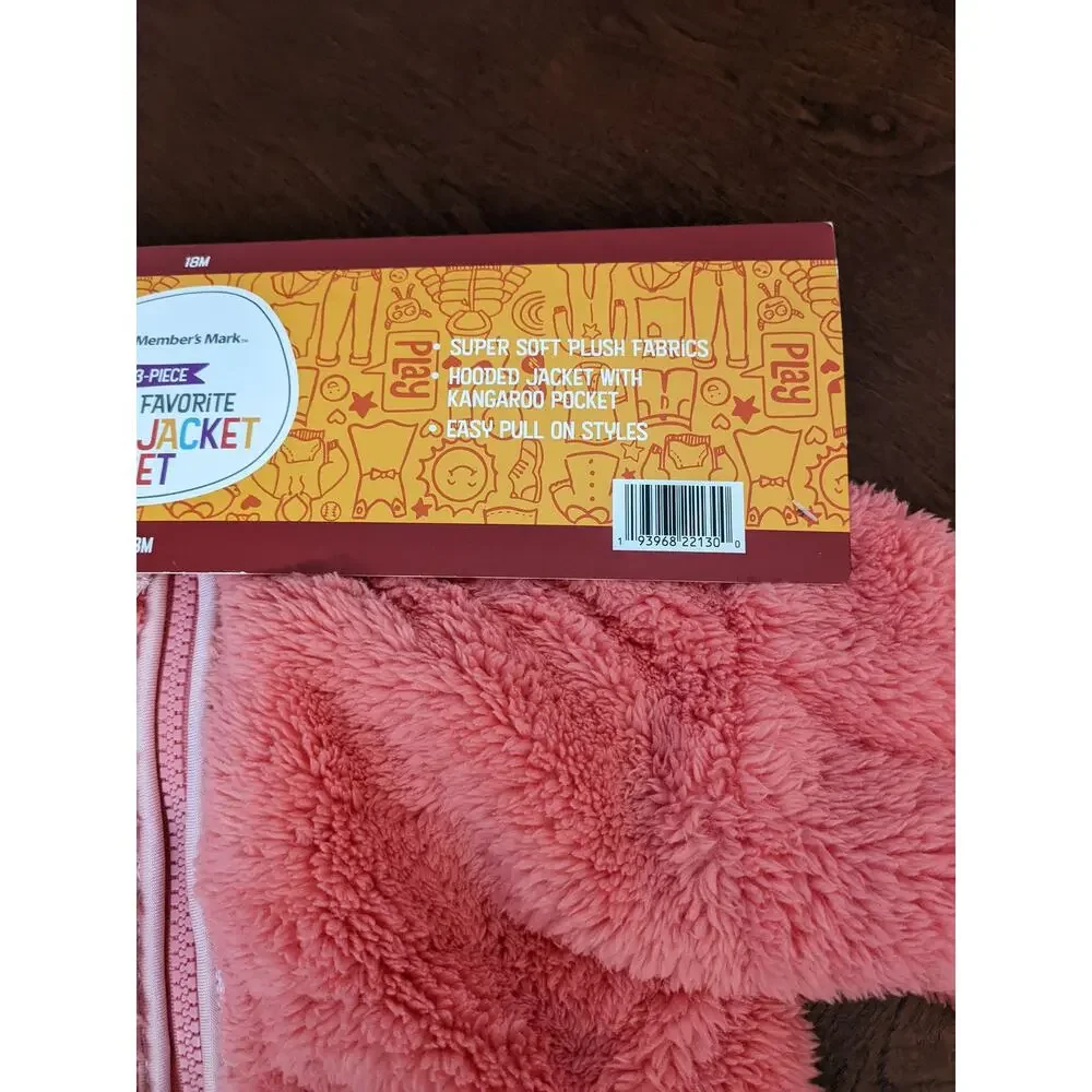 Member's Mark Matching Set 3‎ pieces 18M Girls Top Leggings Cozy Jacket Woodland